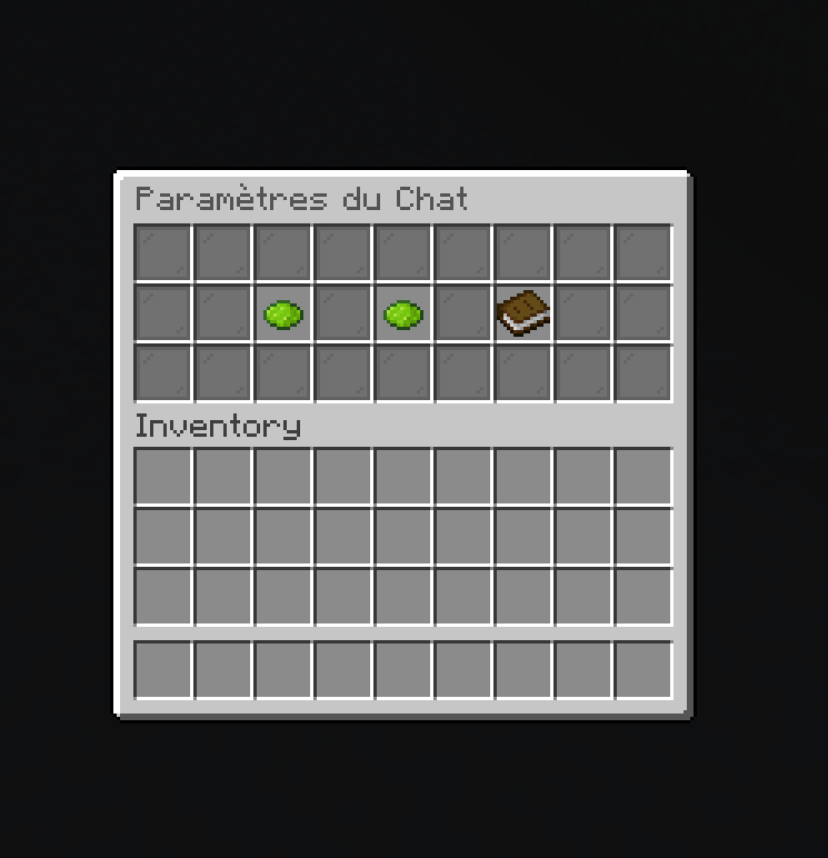 Interface des paramètres